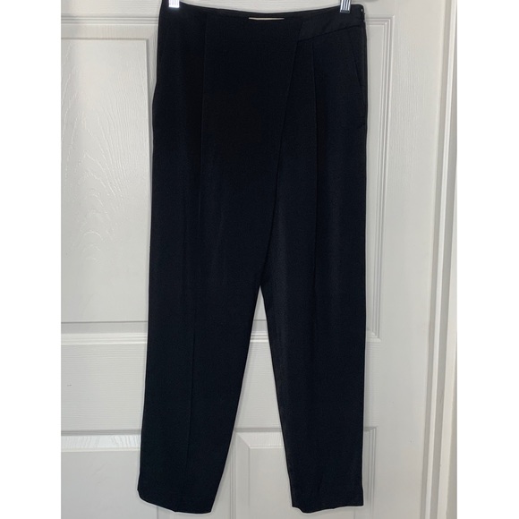 Oβ2nd Exclusively for SCOOP NYC Drape Front Wrap Black Trouser Pants Sz 2 - Picture 10 of 16